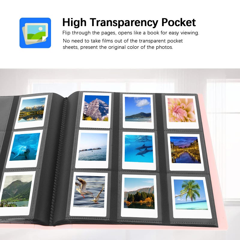 Veicevol 432 Pockets Photo Album for Fujifilm Instax Mini Camera  Polaroid Camera  for Fujifilm Instax Mini 12 11 9 40 99 90 8 7 Evo LiPlay Instant Camera  Polaroid Snap PIC-300 Z2300 Instant Camera (Pink) - Image 5