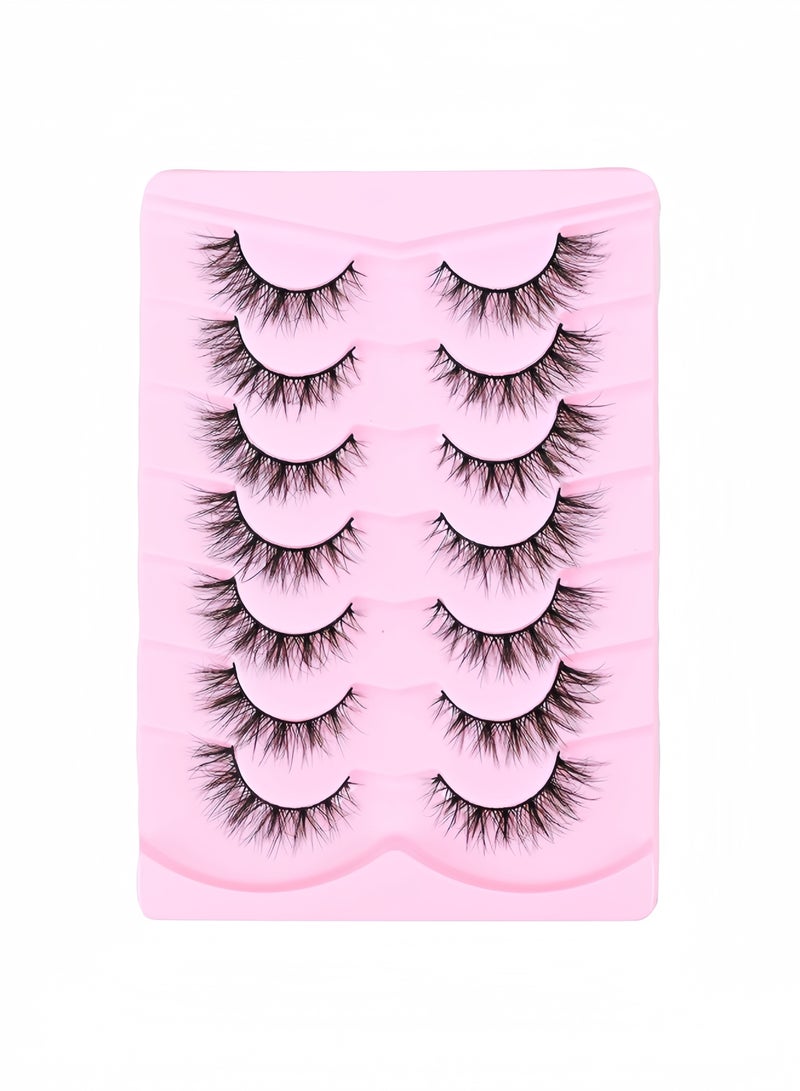 ( 7 Pairs)Fluffy Messy Faux False Eyelashes,Soft Curly False Lashes,Reusable  False Eyelashes Volume & Thickness Eyelashes for Make up - Image 2