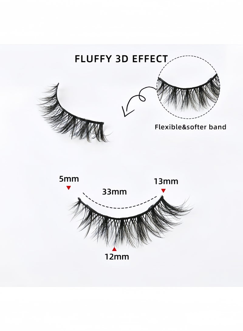 ( 7 Pairs)Fluffy Messy Faux False Eyelashes,Soft Curly False Lashes,Reusable  False Eyelashes Volume & Thickness Eyelashes for Make up - Image 3