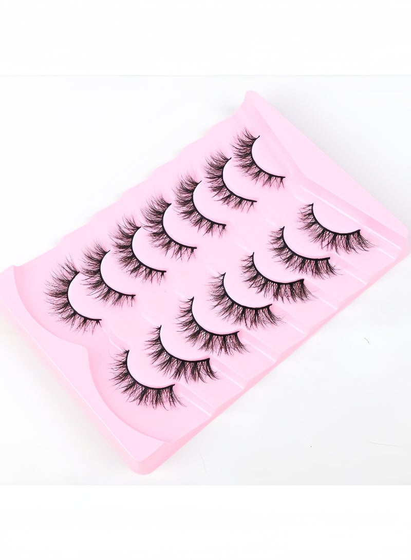 ( 7 Pairs)Fluffy Messy Faux False Eyelashes,Soft Curly False Lashes,Reusable  False Eyelashes Volume & Thickness Eyelashes for Make up - Image 4