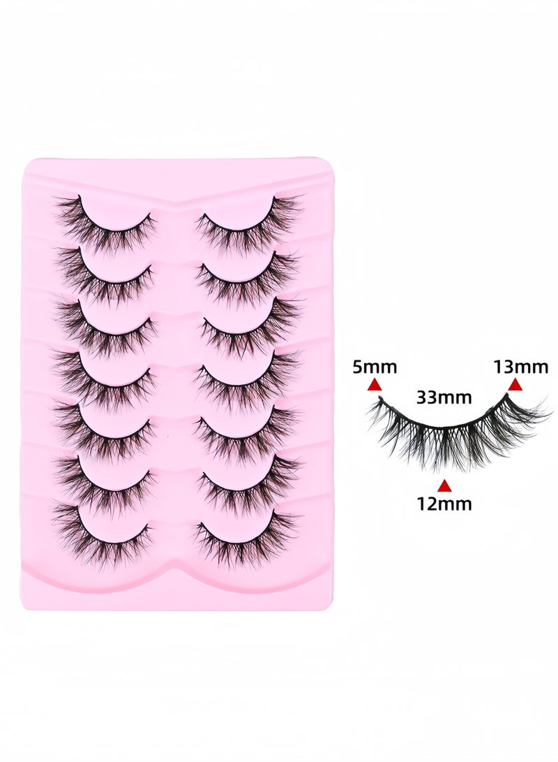( 7 Pairs)Fluffy Messy Faux False Eyelashes,Soft Curly False Lashes,Reusable  False Eyelashes Volume & Thickness Eyelashes for Make up - Image 5