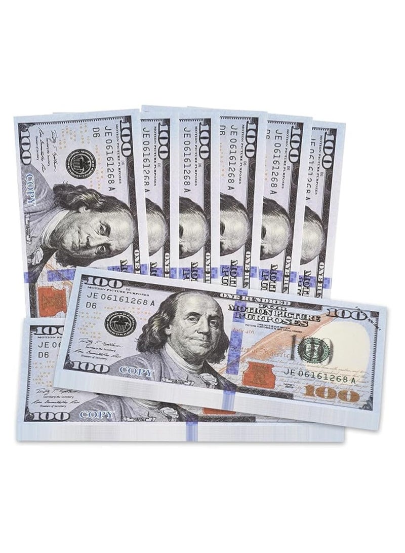 300 Pieces 100 Dollar Prop Money Play Money - Movie Prop Money 100 Dollar Bills Realistic, Play Money for Kids Learning, Fake Toy Money that Looks Real Actual Size, Perfect Money Party Decorations - Image 1