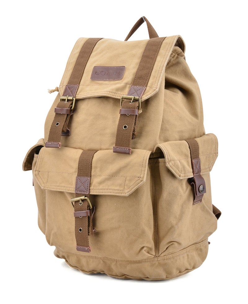 Gootium 21101KA Specially High Density Thick Canvas Backpack Rucksack,Khaki - Image 2