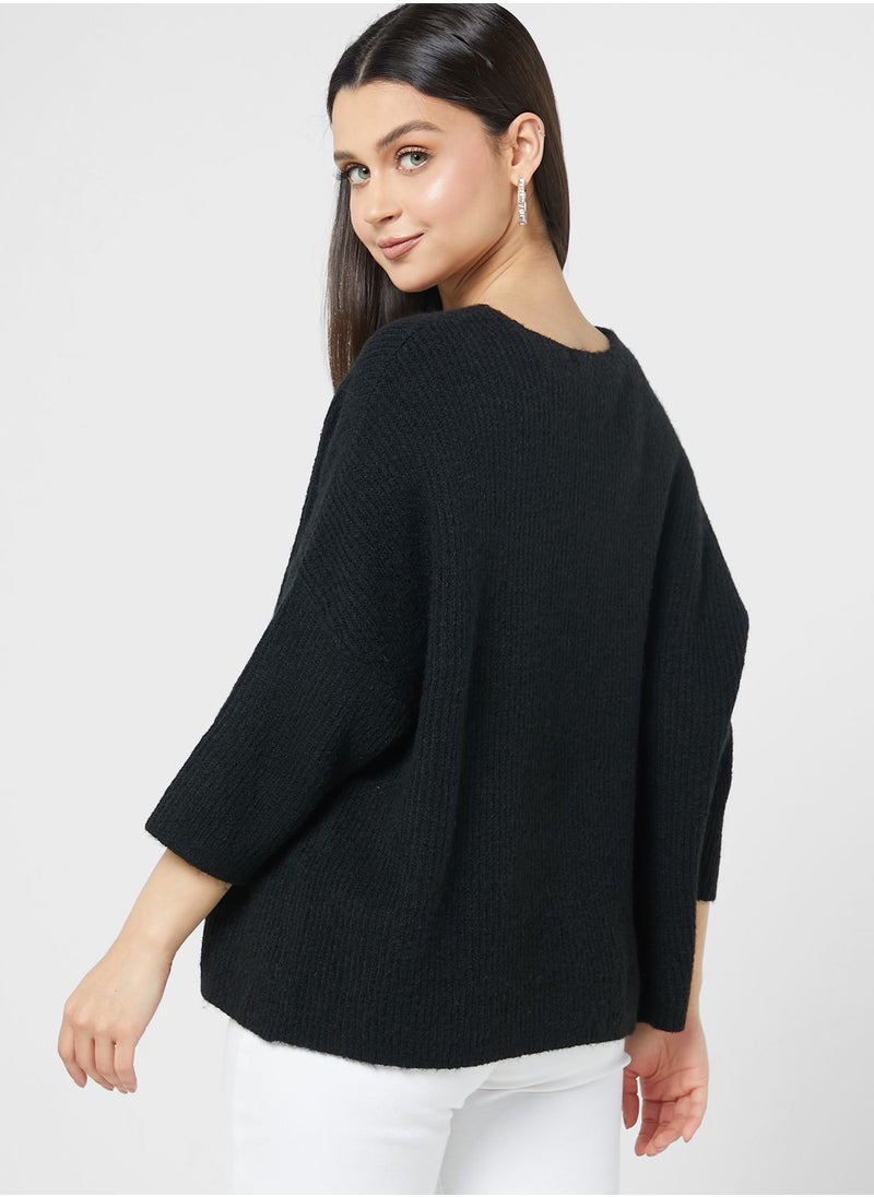 VERO MODA - Boat Neck Knitted Sweater - Image 1