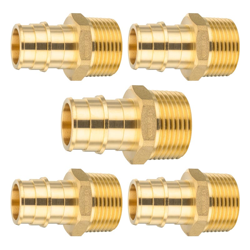 HeSun 5Pack HeSun PEX A Expansion Fitting 34 Inch Male Thread Adapter34 Male NPT x 34 Pex Expansion AdapterASTM F1960PEX19600185 - Image 2