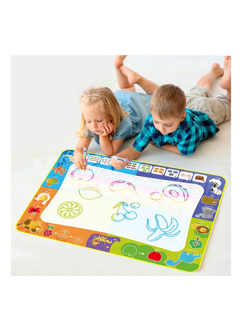 KASTWAVE Magic Doodle Drawing Mat for Kids, Large Water Doodle Mat 48x36 Reusable Water Paint Mat Educational Color Toys Creative Art Mat Mess-free Painting for Toddlers, Girls Boys Ages 3-12 Year  - Image 2
