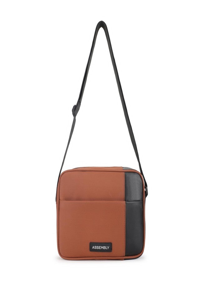THE ASSEMBLY Assembly Unisex Lightweight Cross Body Shoulder Sling Bag with Quick Side Pockets Access and Adjustable Strap (4L) - (Rust) Sway - Image 3