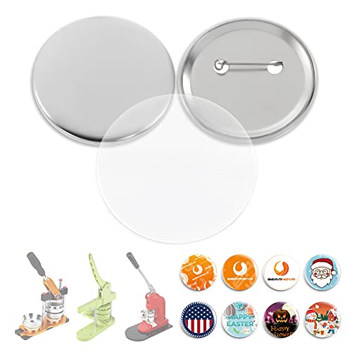 BEAMNOVA 200 Sets of 32mm Metal Button Supplies Parts for Button Maker Hand Press Round Pin Badge Making Machine DIY Craft Items