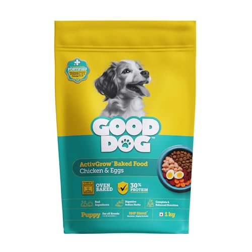 Good Dog Puppy Dry Dog Food | Oven Baked | Fresh Chicken & Eggs | 1 kg | Palatable Meal for Healthy Growth, Strong Bones, Immunity & Digestion | Nutritionally Crafted | Puppy Food for All Breeds - Image 1