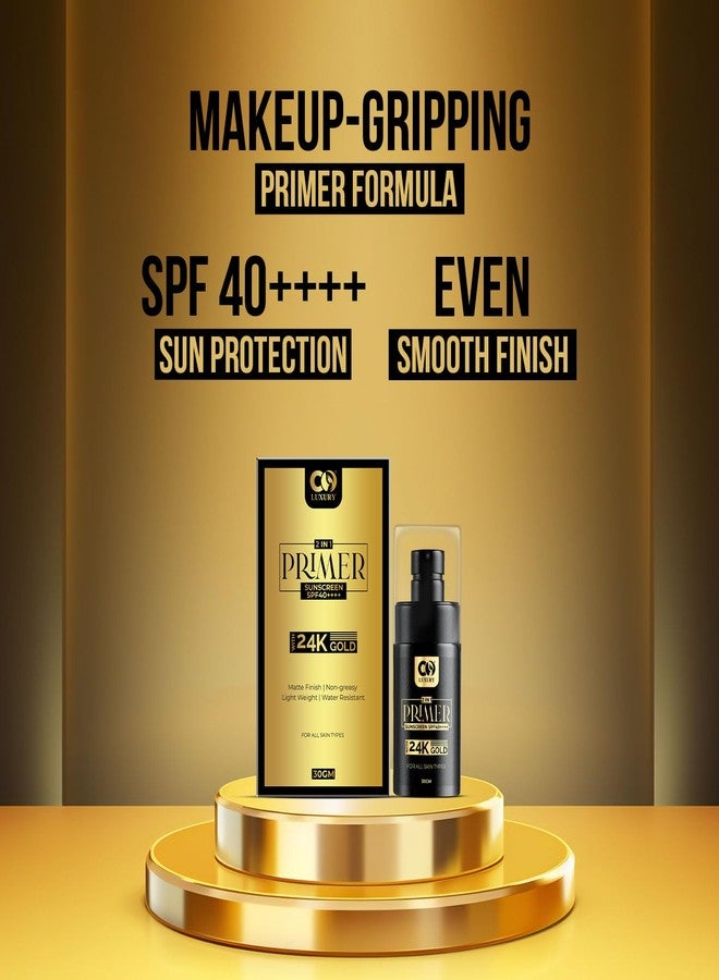 CO Luxury Primer Sunscreen SPF 40 PA+++ | For Dry & Oily Skin | Transparent Primer-Like Finish | Hyaluronic Acid,24K Gold Dust & Tea Tree Oil to Minimise Pores | No White Cast | For Women | 30gm - Image 4