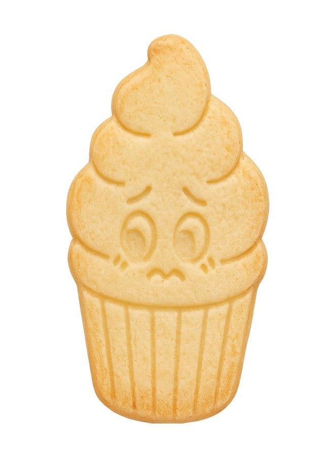 Mighty Gadget Shy Cupcake Face Cookie Cutter & Stamp - 4x3" Adorable Design for everyone' Baking Fun (Random Color) - Image 1