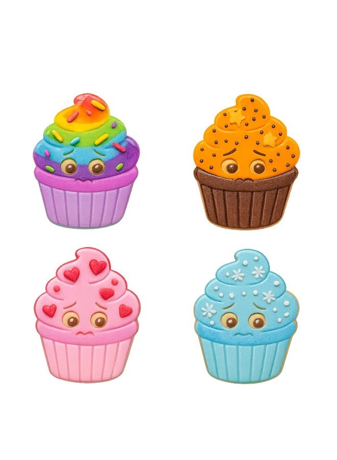 Mighty Gadget Shy Cupcake Face Cookie Cutter & Stamp - 4x3" Adorable Design for everyone' Baking Fun (Random Color) - Image 3