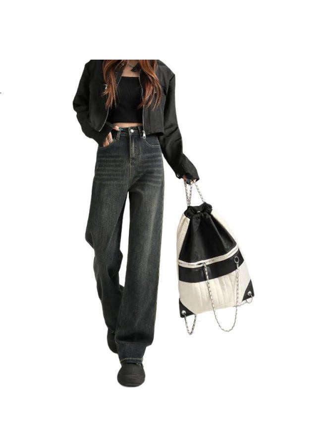 Liberal Casual Slim Fit High Waist Wide Leg Jeans For Women Spring/Summer New Style Petite Straight Leg Flared Pants - Image 3