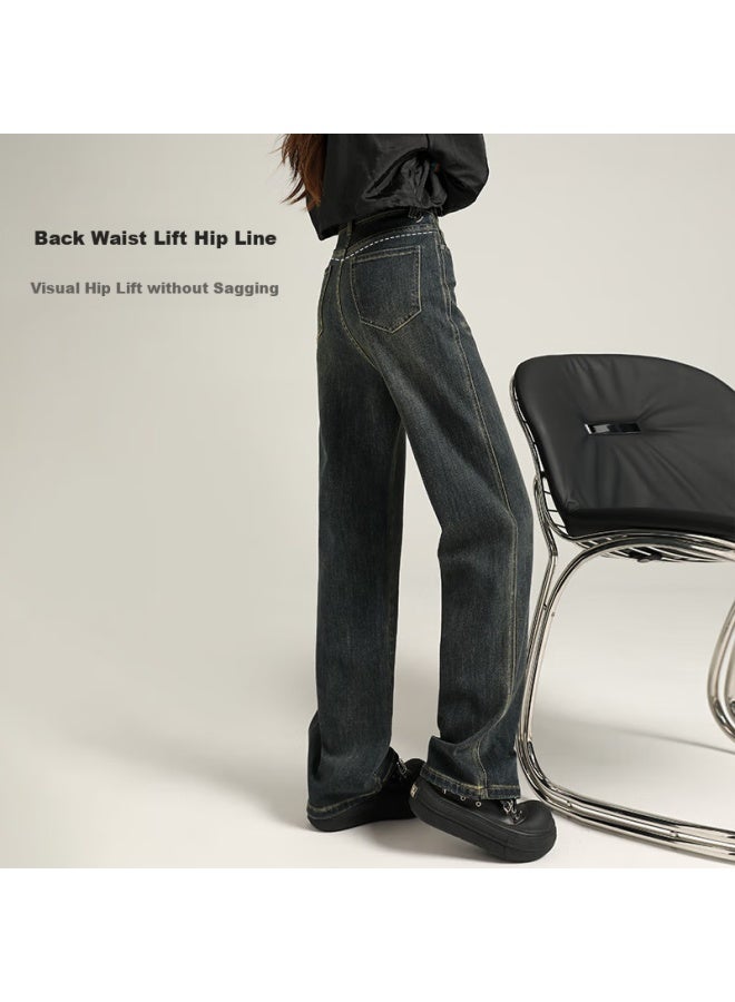 Liberal Casual Slim Fit High Waist Wide Leg Jeans For Women Spring/summer New Style Pee Straight Leg Flared Pants - Image 2