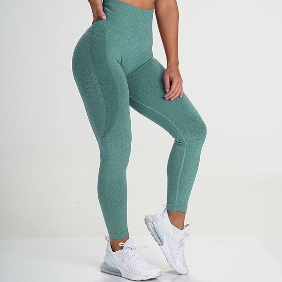 Alexvyan Green Skinny Fit Yoga Pants Gym wear Leggings Ankle Length Workout Active wear | Stretchable Workout Tights | High Waist Sports Fitness for Girls & Women- Nylon Fiber & Spandix (L) - Image 3