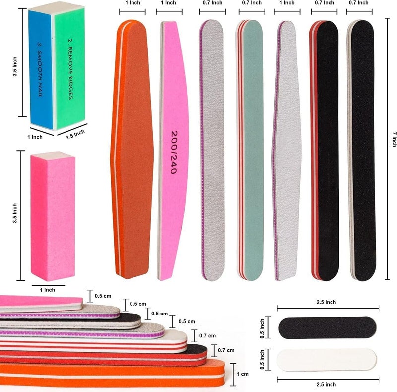kaiderine Nail File and Buffer, Professional Manicure Tools Kit.Natural Manicure Pedicure Kit Polisher Washable Buffering/Sanding Nails Filer Buffing, Nails Polish Smooth Polishing Set - Image 2