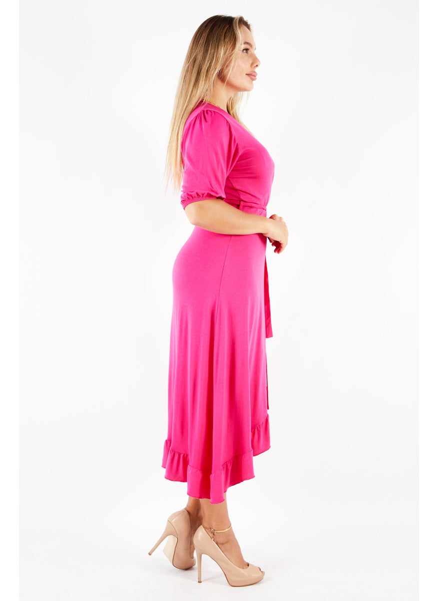 French Connection Women Textured Midi Dress, Pink  - Image 2