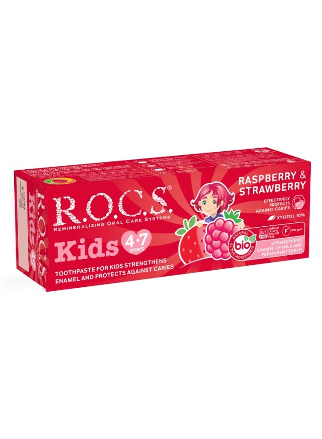 R.O.C.S Toothpaste R.O.C.S.® Kids Raspberry Strawberry with Fluoride 45 grams - Image 3