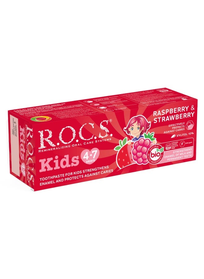 R.O.C.S Toothpaste R.O.C.S.® Kids Raspberry Strawberry with Fluoride 45 grams - Image 4
