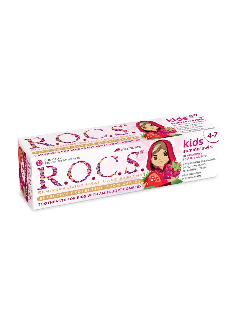 R.O.C.S - Toothpaste R.O.C.S.® Kids Raspberry Strawberry with Fluoride 45 grams - Image 1