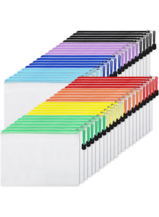 EOOUT EOOUT 56pcs Mesh Zipper Pouch Zipper Bag, Durable Pouches for Organization Puzzle Storage, Letter Size, A4 Size, for Office Supplies  - Image 1
