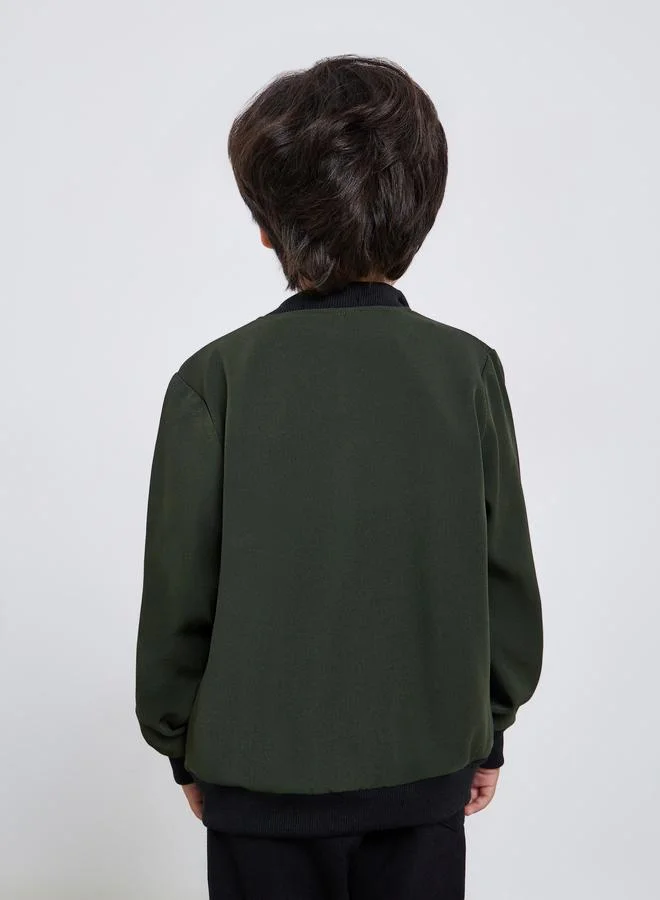 Styli Boys Zip Up Bomber Jacket