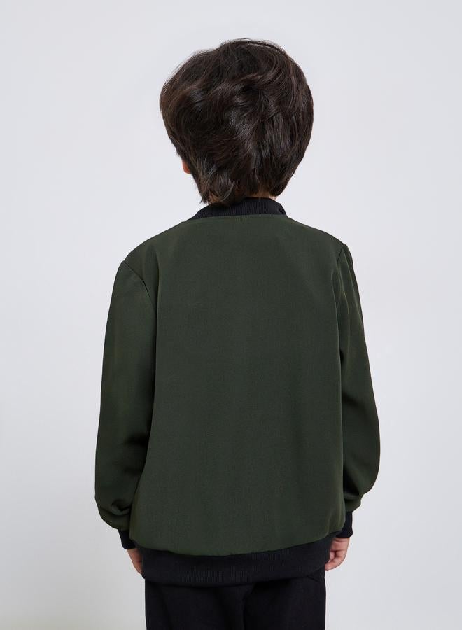Styli Boys Zip Up Bomber Jacket - Image 4