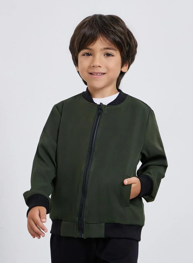 ستايلي جاكيت بومبر بسحاب للإغلاق