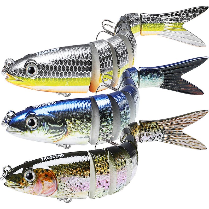 TRUSCEND Easy Catch Swimmax, Magic Noisy Turbulent Wiggling and Vibrating Actions for More Bites, Segmented Swimbait Jointed by Dyneema Strongest Fiber, Lifelike Fishing Lures for Relax Family Fishing - Image 1