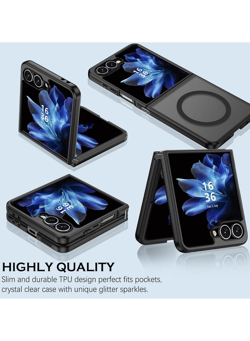 For Samsung Galaxy Z Flip 7 Case, Compatible with MagSafe, Matte Magnetic Skin-feel Back Cover, TPU + PC Material Slim Fit Shockproof Bumper  Mobile Phone Case - Image 3