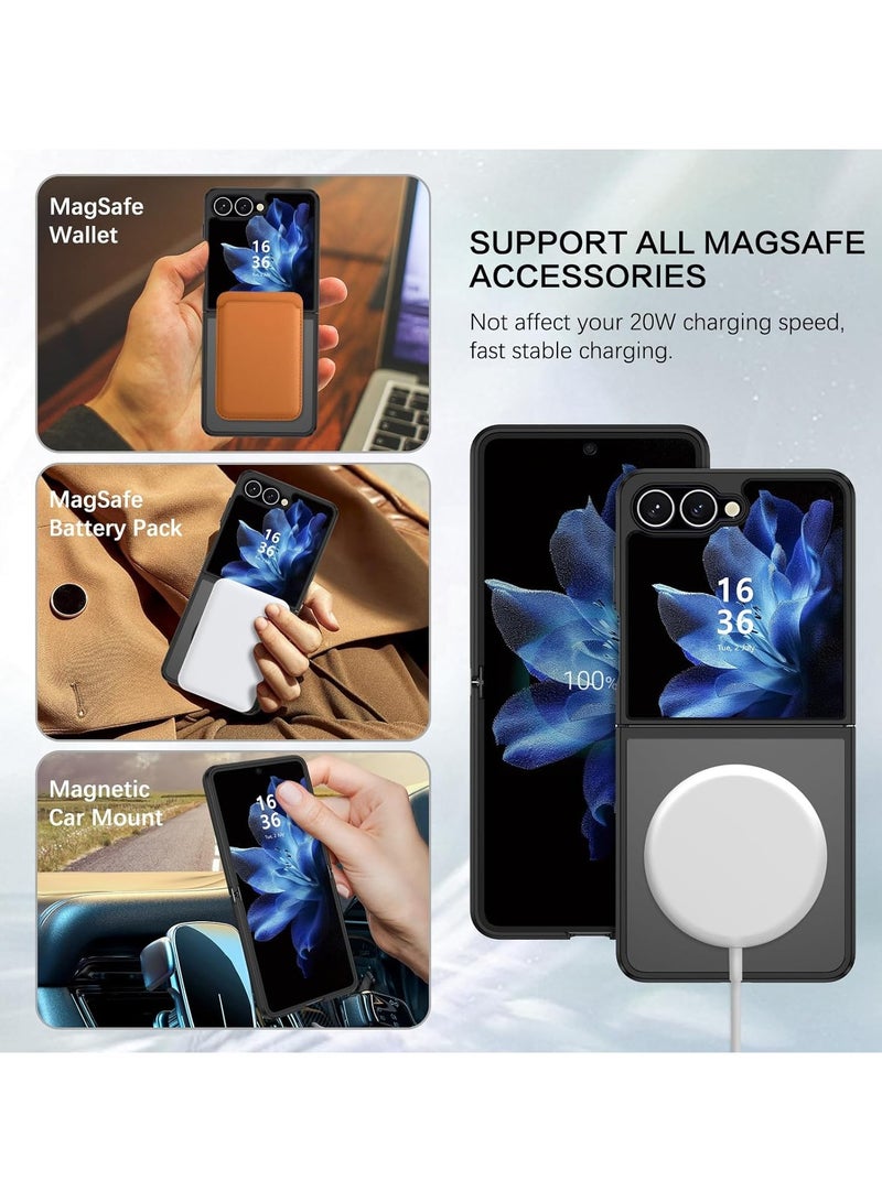For Samsung Galaxy Z Flip 7 Case, Compatible with MagSafe, Matte Magnetic Skin-feel Back Cover, TPU + PC Material Slim Fit Shockproof Bumper  Mobile Phone Case - Image 5