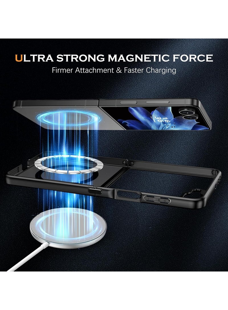 For Samsung Galaxy Z Flip 7 Case, Compatible with MagSafe, Matte Magnetic Skin-feel Back Cover, TPU + PC Material Slim Fit Shockproof Bumper  Mobile Phone Case - Image 4
