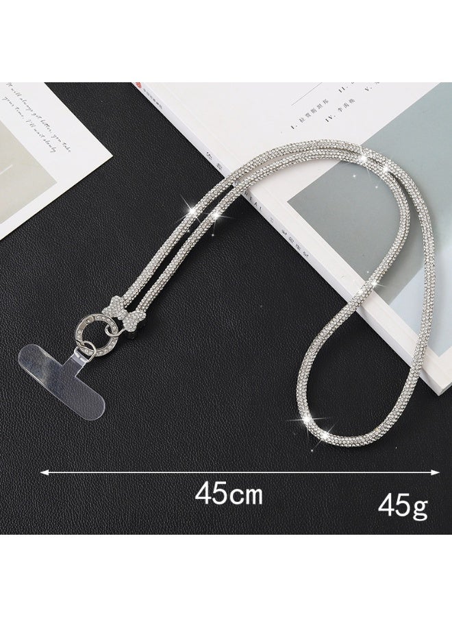 NIBEMINENT Super Cute Beaded Phone Charm – Trendy Phone Chain Wrist Strap, Shining Beads Chain Lanyard for Cell Phone