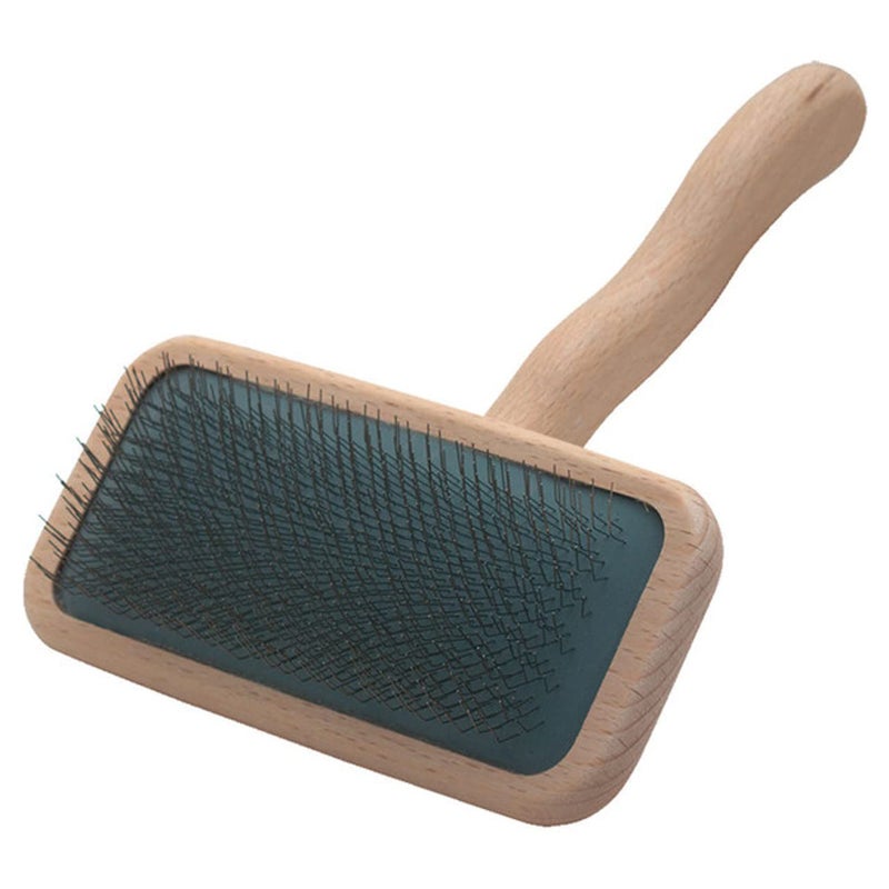 Chris Christensen Mark III Slicker Brush, Groom Like a Professional, Stainless Steel Pins, Lightweight Beech Wood Body, Ground and Polished Tips, Medium - Image 1