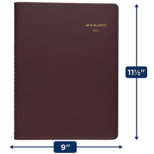 AT-A-GLANCE 2024 Weekly Planner, Quarter-Hourly Appointment Book, 8-1/4" x 11", Large, Winestone (709505024) - Image 5