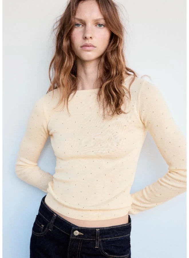 Mango Fine-Knit Jumper With Studs