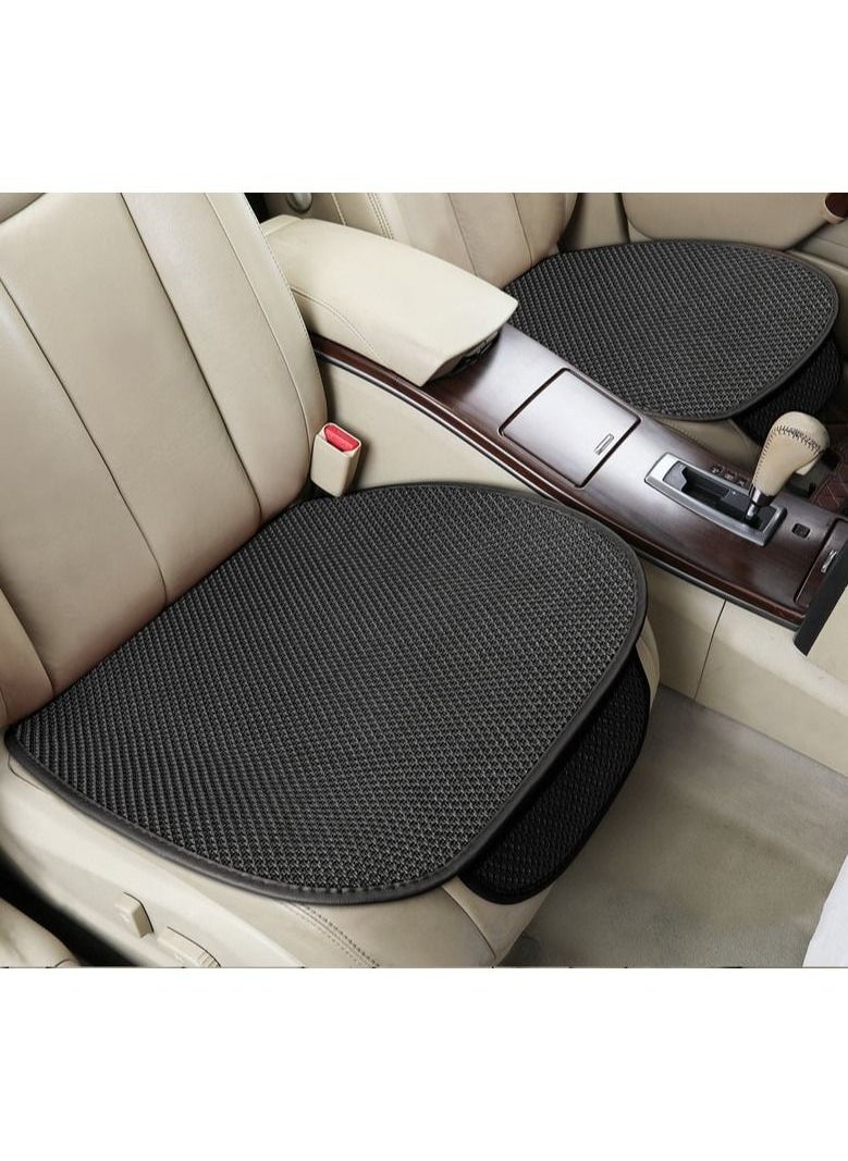 DUNISO 3PCS Auto Breathable Universal Four Seasons Car Seat Covers Luxury Include Front Car Seat Protector and Rear Car Seat Cushion Compatible with 95% Vehicle Fit for Cars Truck SUV or Vans Black  - Image 2