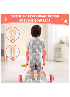HUANGER Baby Learning Walker, Sit to Stand 2 in 1 Early Educational Child Activity Center, Multifunctional Play Panel with Drawing Board, Baby Music Learning Toy Gift for Infant Boys Girls  - Image 5