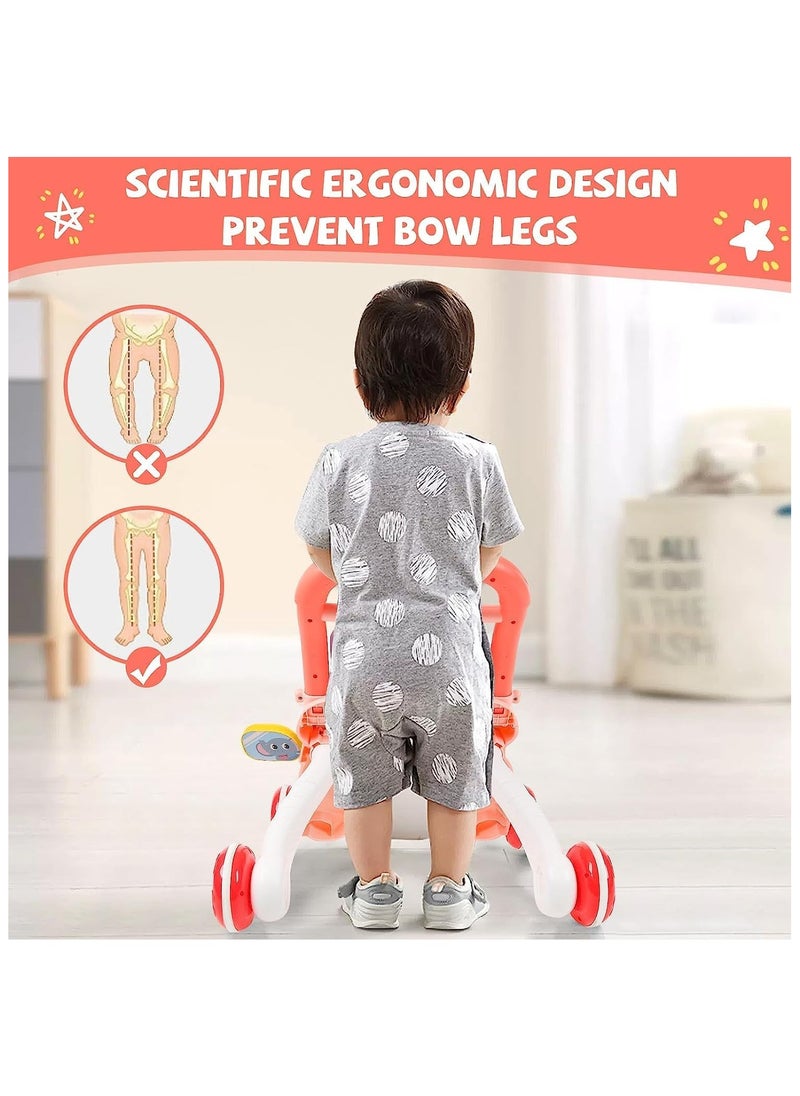 Baby Learning Walker, Sit to Stand 2 in 1 Early Educational Child Activity Center, Multifunctional Play Panel with Drawing Board, Baby Music Learning Toy Gift for Infant Boys Girls