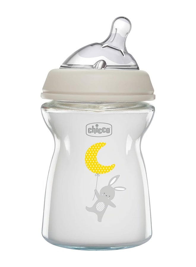 Chicco Silicone Naturalfeeling Glass Bottle 250Ml Slow Flow 0M+, Neutral - Image 1