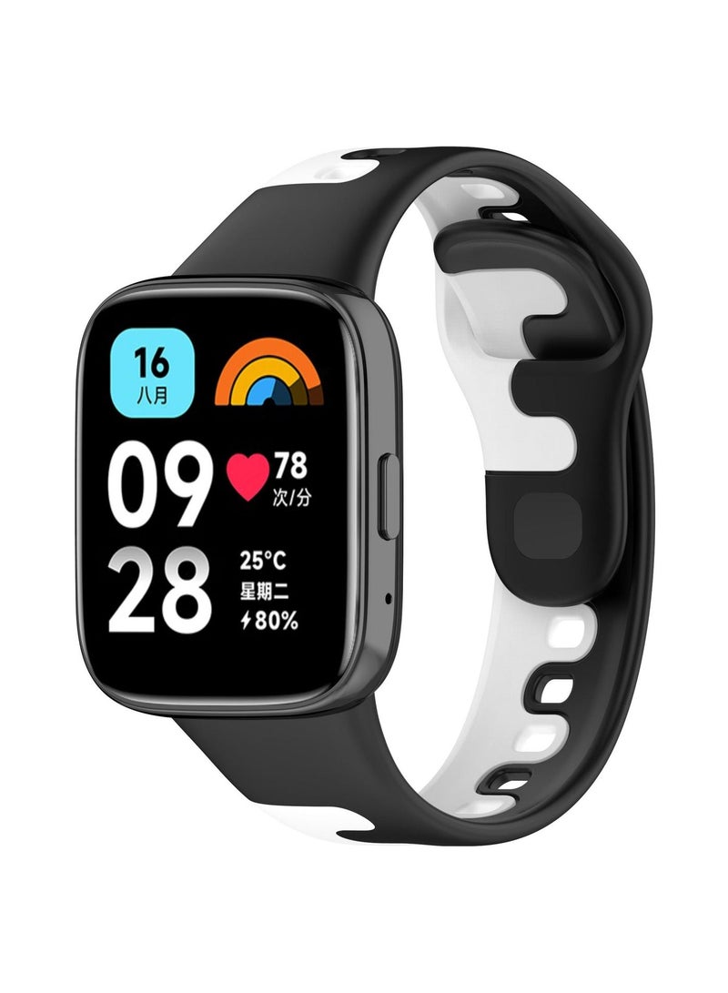 1 قطعة حزام ساعة لساعة Redmi Watch3 lite/Active، أسود/أبيض، 22 مم - Image 1