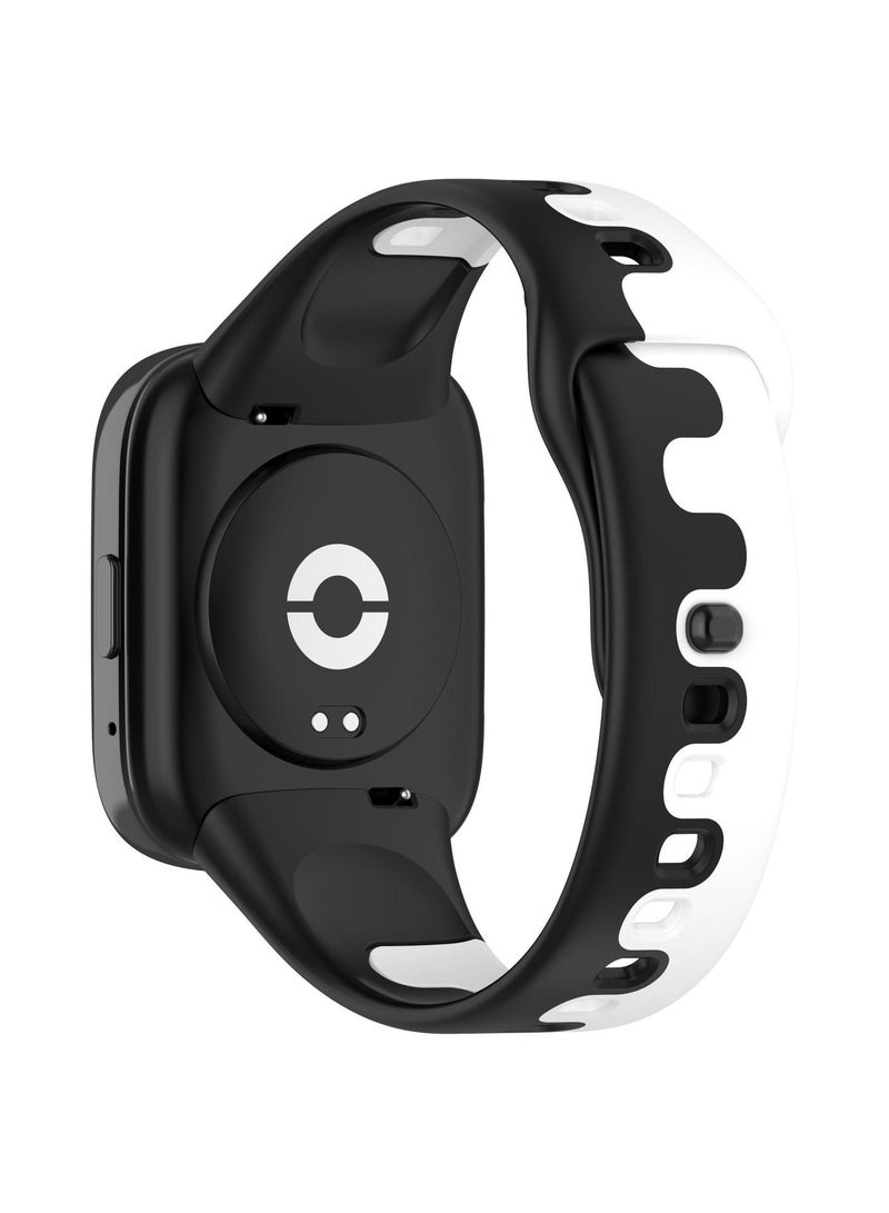 1 قطعة حزام ساعة لساعة Redmi Watch3 lite/Active، أسود/أبيض، 22 مم - Image 2