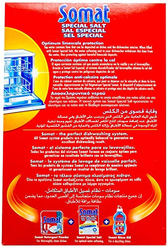 Somat Dishwasher Salt - Coarse-Grained, Lime Protection, Softens Water, Prevents Stains, Extends Dishwasher Life, 1.2 KG (2.6 LB), 2 Pack - Image 3