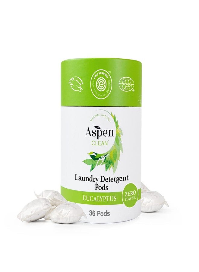 AspenClean Eucalyptus Laundry Pods by AspenClean, New and Improved Packaging, Zero Plastic, EWG Verified™, Vegan, Non-Bio, Hypoallergenic Natural Laundry Detergent - 36 Count - Image 1
