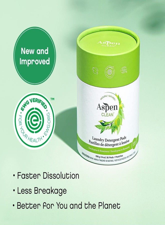 AspenClean Eucalyptus Laundry Pods by AspenClean, New and Improved Packaging, Zero Plastic, EWG Verified™, Vegan, Non-Bio, Hypoallergenic Natural Laundry Detergent - 36 Count - Image 2