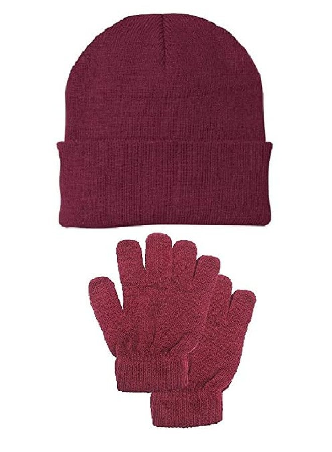Malvina Boy's and Girl's of School Winter Woolen Cap and Glove (5-10 Years) (Marron) - Image 1