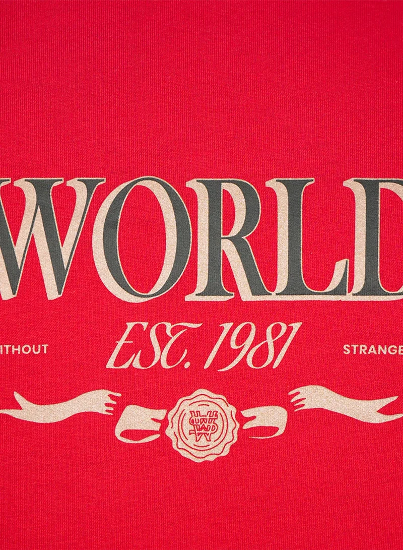 GIORDANO  Men’s Slim Cotton Crew Neck WWS Graphic Print Tee for Men | Best Price UAE