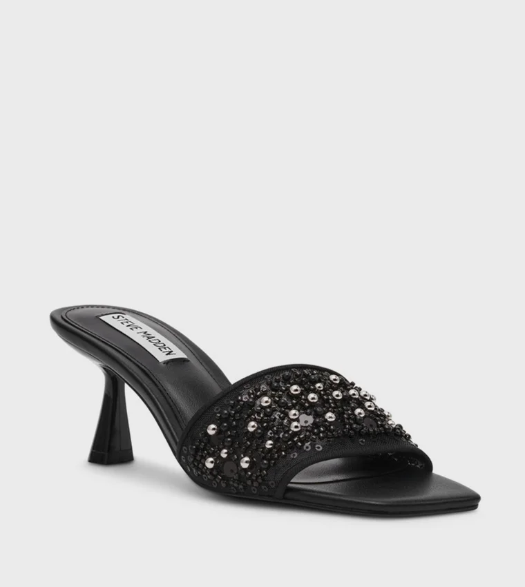 ستيف مادن INLO01S1-001 Black Women's Heel Sandals