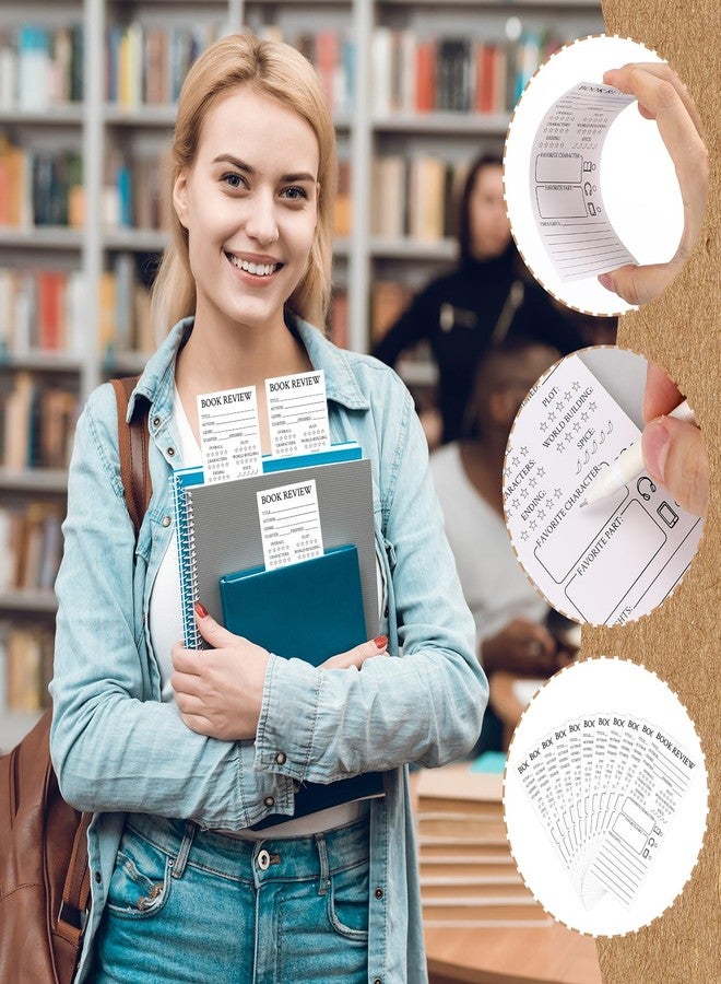 Faccito 240 Pcs Colorful Book Review Bookmarks Christmas for Book Lovers Reader Gifts Reading Log Page Markers Tracker for Students Teachers Women to Review Tracker Bookclub Gifts (White) - Image 5