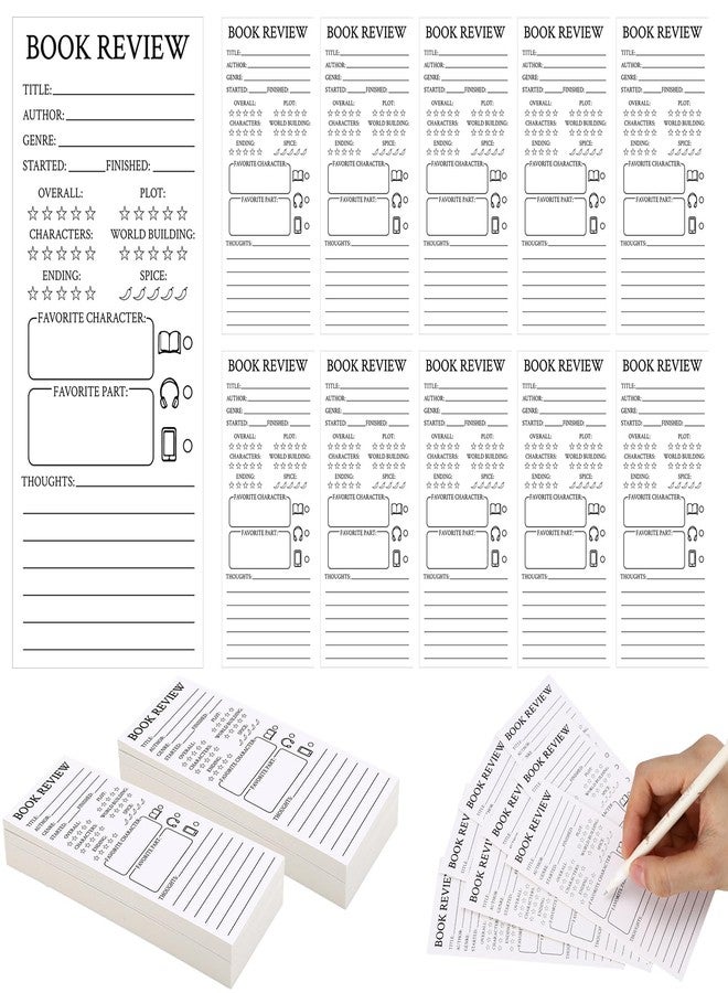 Faccito 240 Pcs Colorful Book Review Bookmarks Christmas for Book Lovers Reader Gifts Reading Log Page Markers Tracker for Students Teachers Women to Review Tracker Bookclub Gifts (White) - Image 1